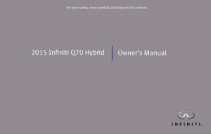 2015 Infiniti Q70 Hybrid Owner Manual